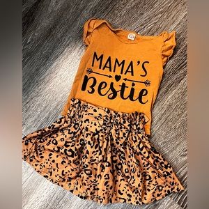 Baby Girl Bodysuit with Matching Skirt and Headband
